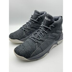 Adidas Cloudfoam Mens Grey Basketball Shoes Mid Top Sneakers BB7149 Size 8.5